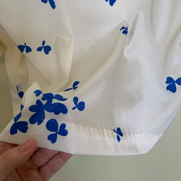 Vntg handmade collared lightly puffed sleeves top - Picture 5 of 9